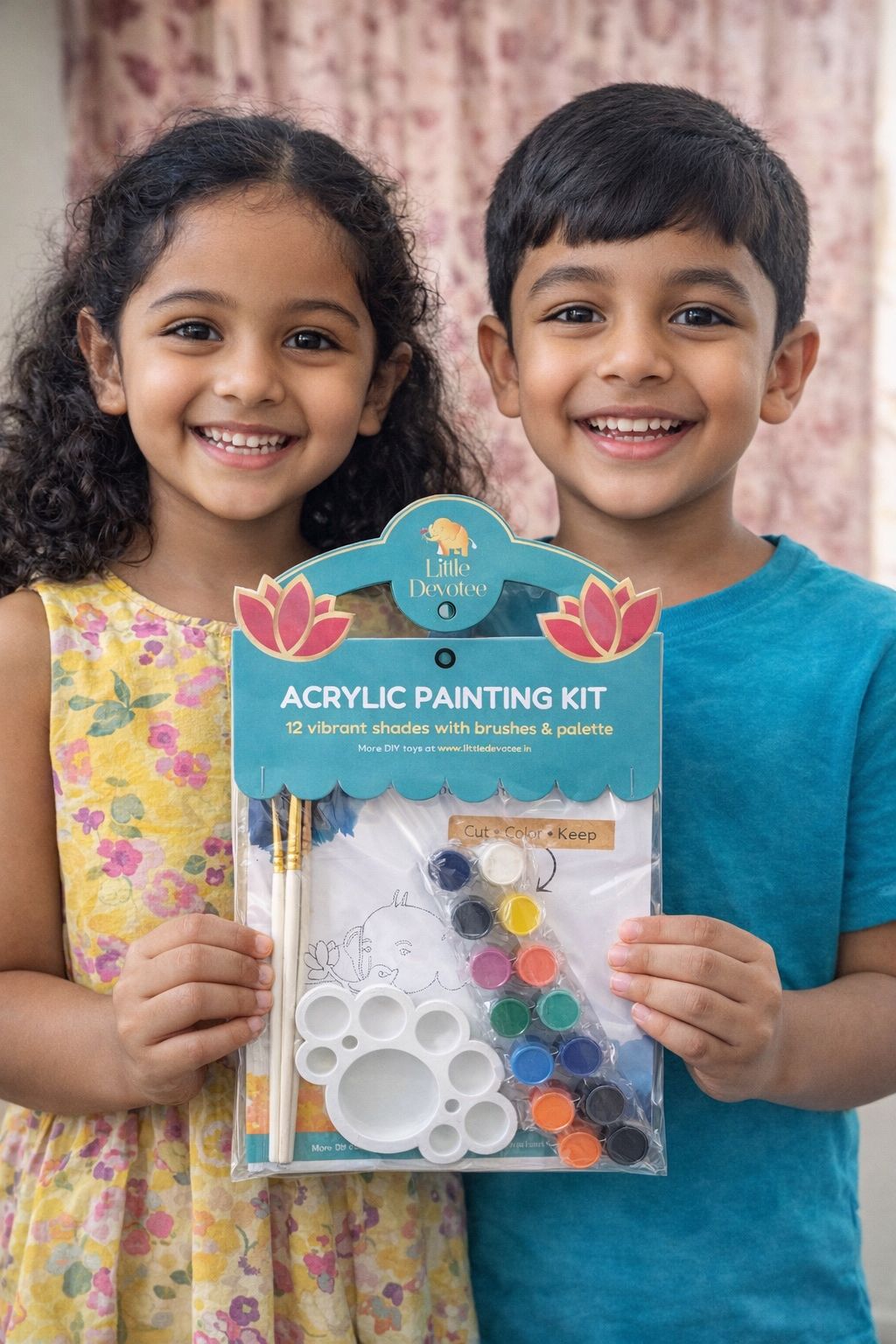 All-in-One Acrylic Painting Kit – 12 Colours, Brushes & Palette for Creative Play